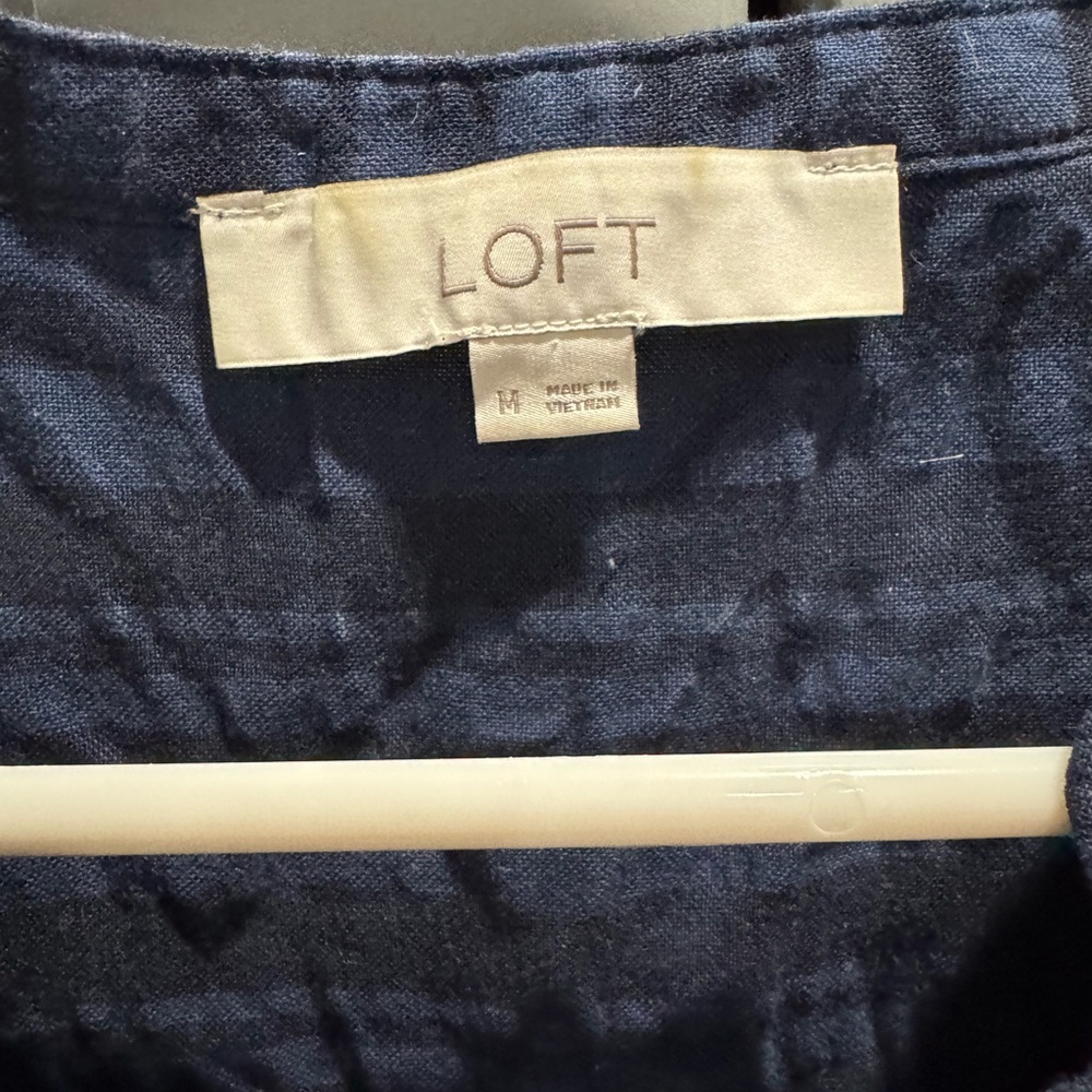 Loft Women's Blue Ruffled Top - Picture 3 of 6